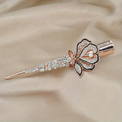 Vintage Rhinestone Flower Hair Clip for Women Girls