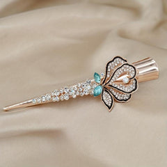Vintage Rhinestone Flower Hair Clip for Women Girls