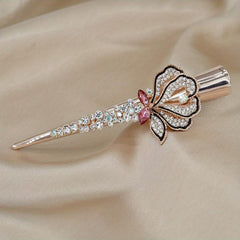 Vintage Rhinestone Flower Hair Clip for Women Girls