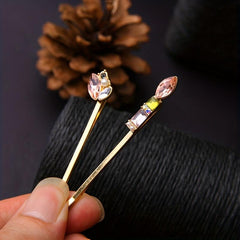 6pcs Faux Pearl Hairpin Enamel Hair Clip Women
