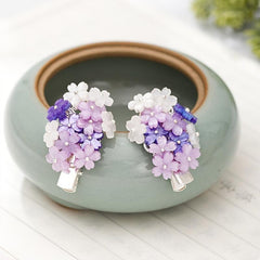 Hanfu Hairpin Purple Flower Metal Hairclip Vintage Chinese Style