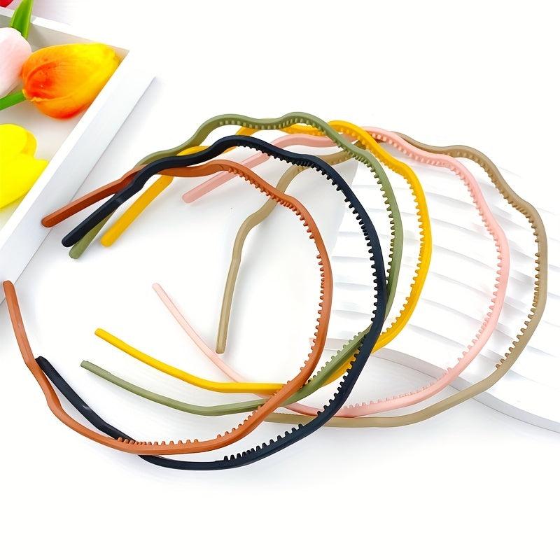 6pcs Solid Headband Wavy Head Hoop Hair Accessories For Girls Women
