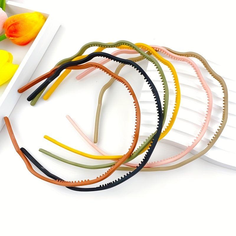 6pcs Solid Headband Wavy Head Hoop Hair Accessories For Girls Women