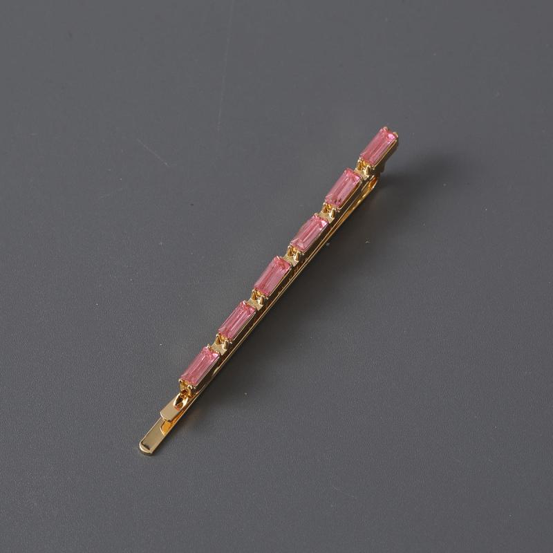 Pink Rhinestone Hairpin Sweet Hair Clip for Bangs Braids Girls