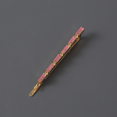 Pink Rhinestone Hairpin Sweet Hair Clip for Bangs Braids Girls