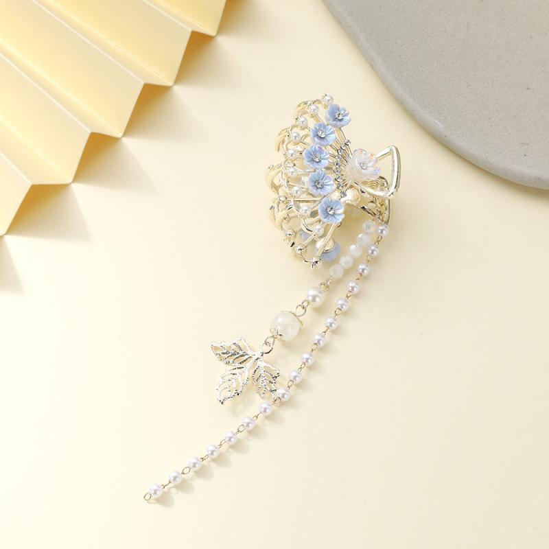 Butterfly Fan Tassel Hair Claw Clip Vintage Style Strong Grip Hair Jaw Clip