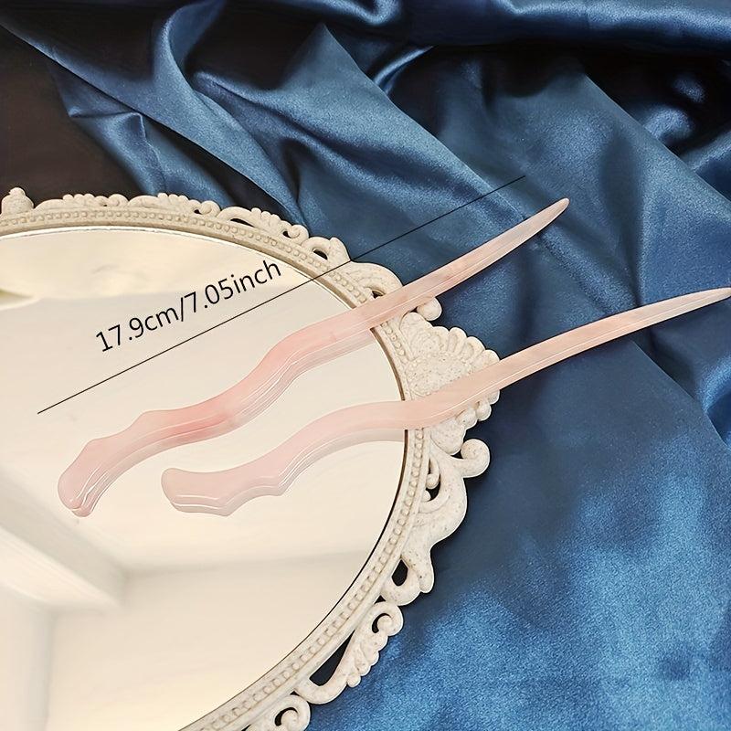 Acetate Wavy Hair Stick Ponytail Holder Hair Accessories