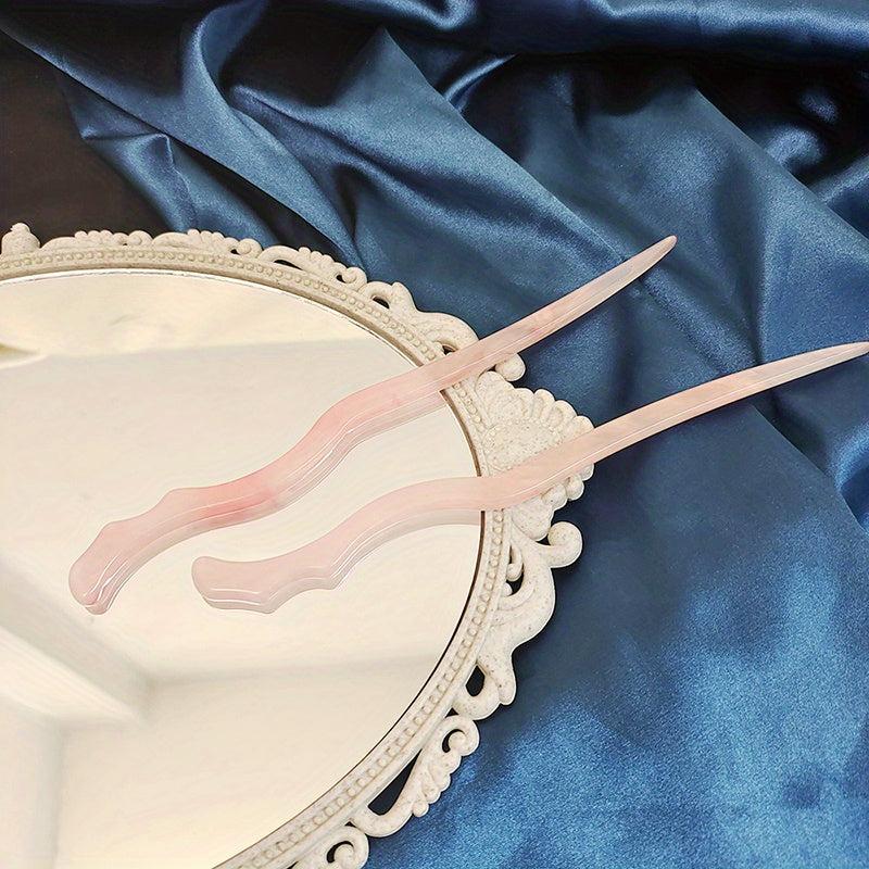 Acetate Wavy Hair Stick Ponytail Holder Hair Accessories