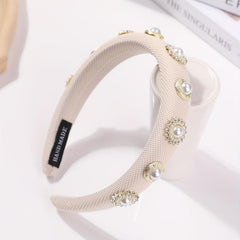 Faux Pearl Headband Padded Headdress Hair Band Women Girls