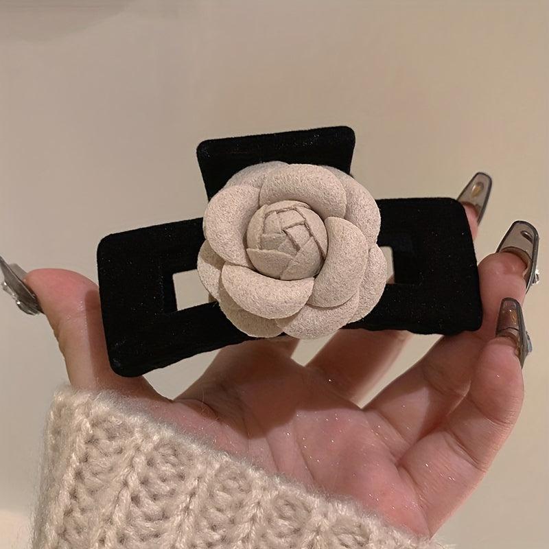 2pcs Camellia Hair Clip Retro Small Hair Clip