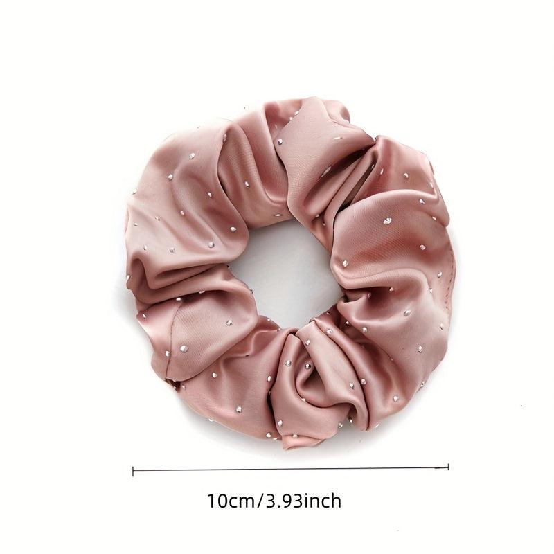 Rhinestone Inlaid Scrunchie Ponytail Hair Tie