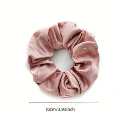 Rhinestone Inlaid Scrunchie Ponytail Hair Tie