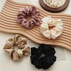 Rhinestone Inlaid Scrunchie Ponytail Hair Tie
