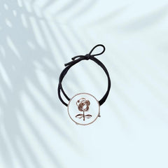 Metal Flower Head Tie High Elasticity Rubber Band Hair Tie