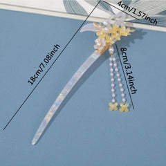 Vintage Osmanthus Hairpin with Tassel for Ladies Dress Up