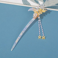 Vintage Osmanthus Hairpin with Tassel for Ladies Dress Up