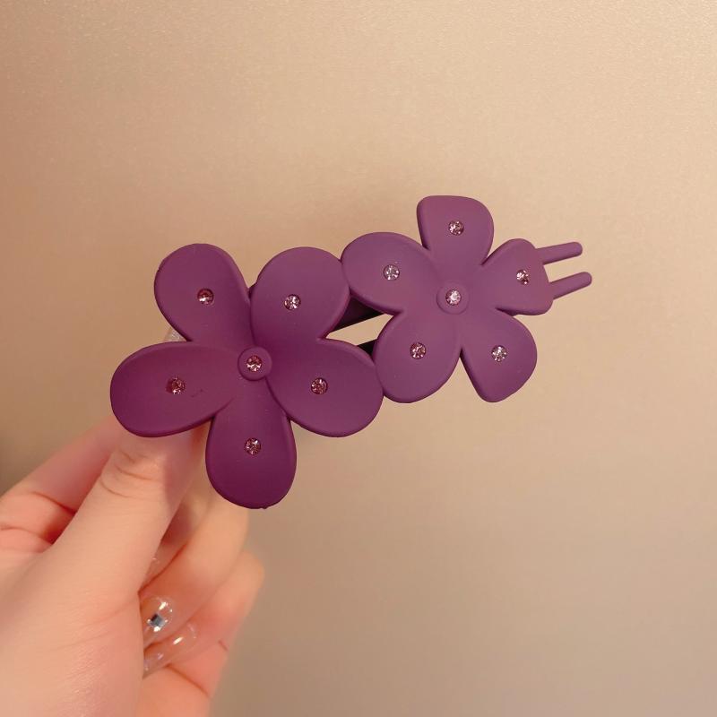 Large Flower Duck Billed Rhinestone Hair Clip