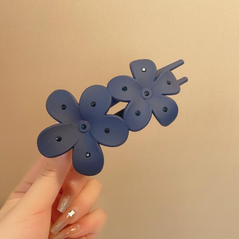 Large Flower Duck Billed Rhinestone Hair Clip