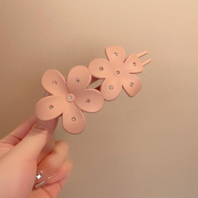 Large Flower Duck Billed Rhinestone Hair Clip