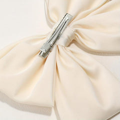 Large Satin Bow Hair Clip Duck Billed Clip
