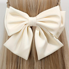 Large Satin Bow Hair Clip Duck Billed Clip