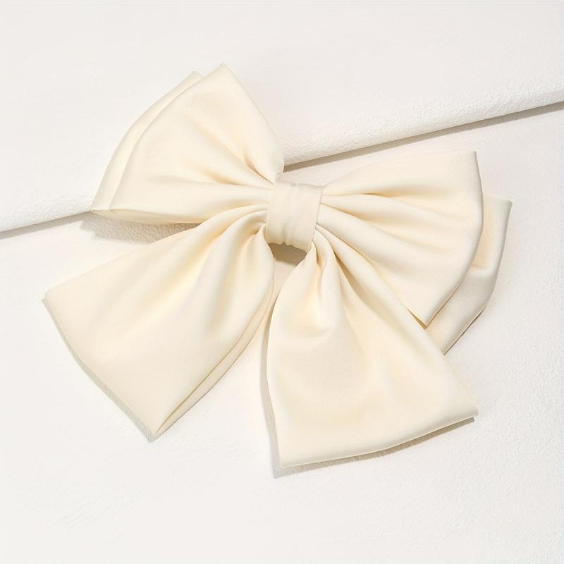 Large Satin Bow Hair Clip Duck Billed Clip