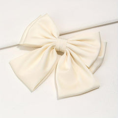 Large Satin Bow Hair Clip Duck Billed Clip