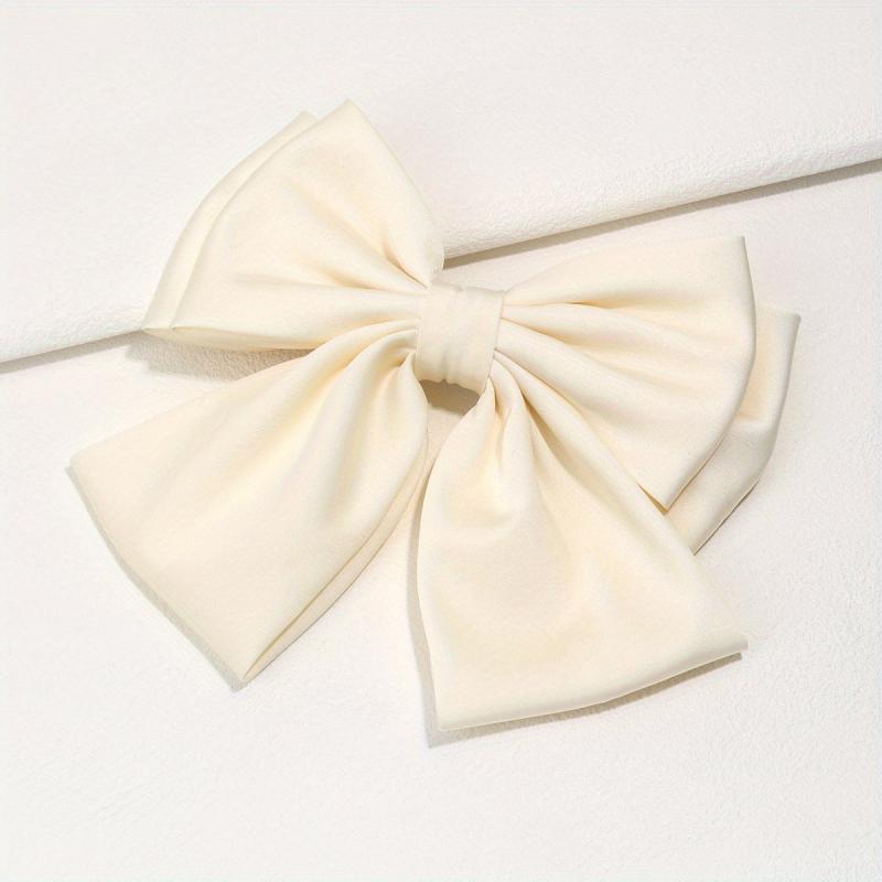 Large Satin Bow Hair Clip Duck Billed Clip