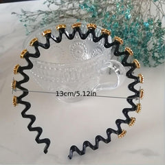 Colorful Rhinestone Hair Band Wavy Headband