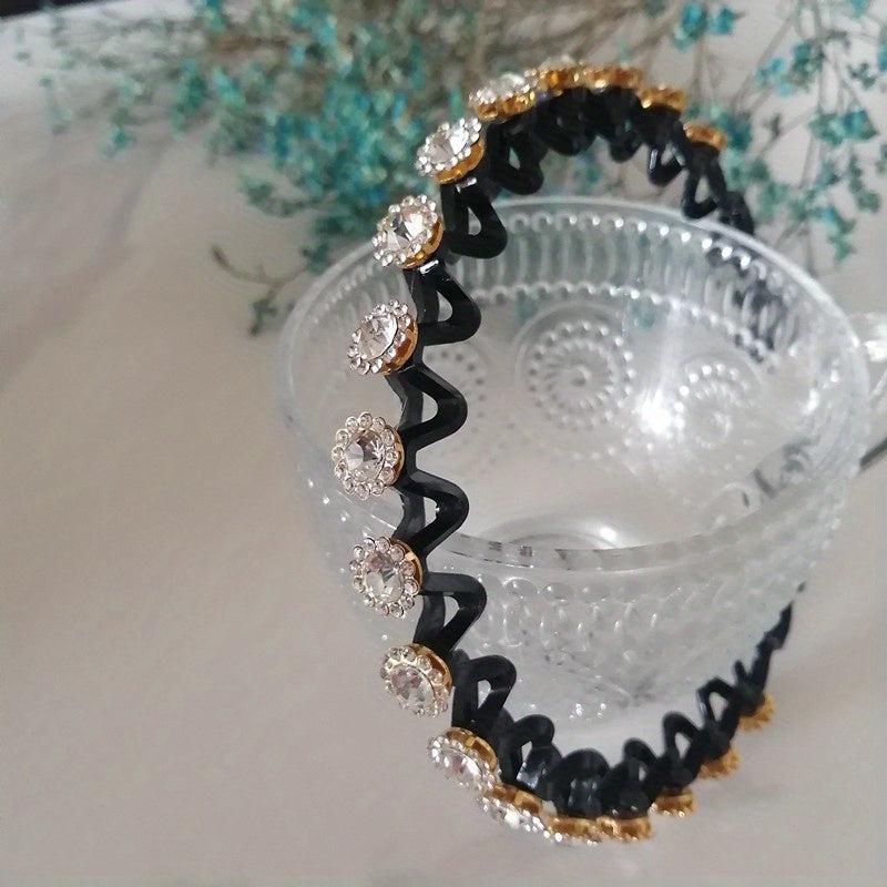 Colorful Rhinestone Hair Band Wavy Headband