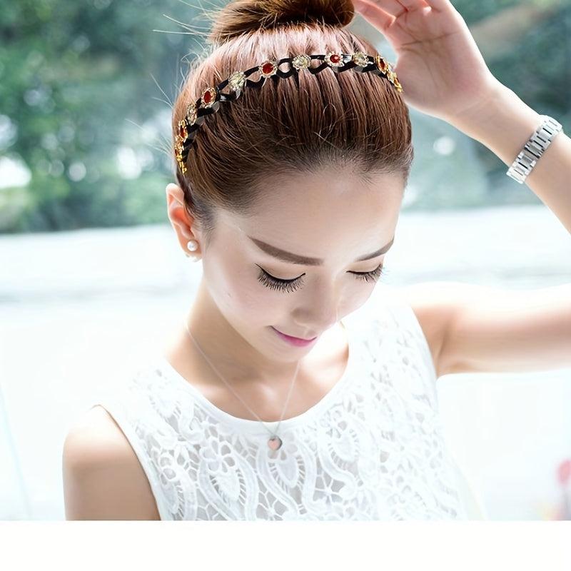 Colorful Rhinestone Hair Band Wavy Headband
