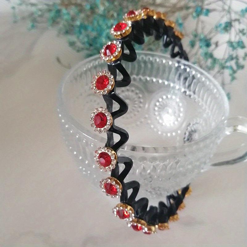 Colorful Rhinestone Hair Band Wavy Headband