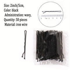 50pcs Invisible Hair Pin Bobby Pin Hair Clip For Styling Bangs Girls