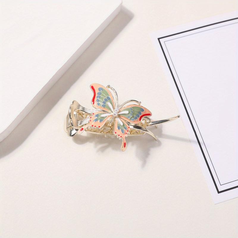 Enamel Butterfly Hair Large Clip Sweet Duck Billed Clip