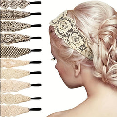 Lace Headbands For Women Girls Stretch Headband Wide Headwrap Hair Turban Access