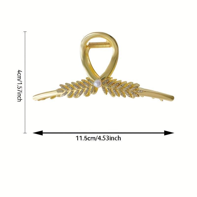 Alloy Leaf Hair Claw Clip Nonslip Shark Clip