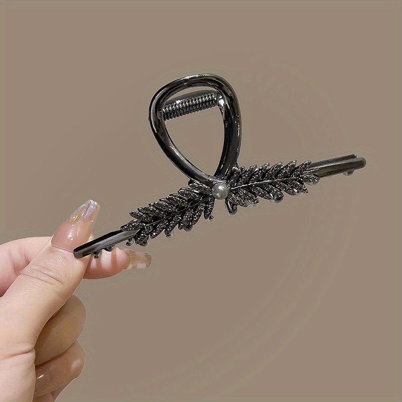 Alloy Leaf Hair Claw Clip Nonslip Shark Clip
