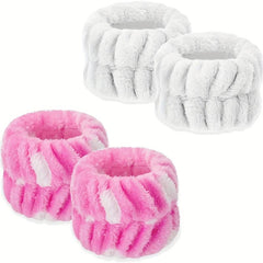 4pcs Flocking Wristband Towel Band for Women