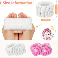 4pcs Flocking Wristband Towel Band for Women