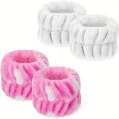 4pcs Flocking Wristband Towel Band for Women