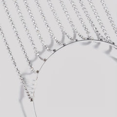 Women's Rhinestone Tassel Headband Long Bridal Hair Chain Jewelry
