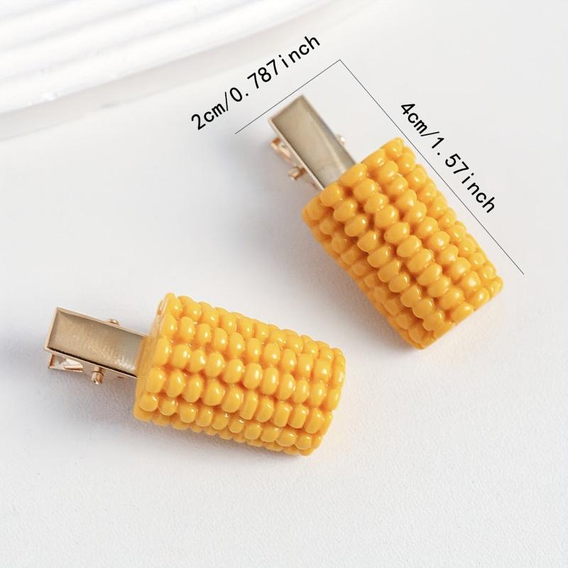 2pcs Corn Shaped Duck Billed Hair Clip for Women Girls