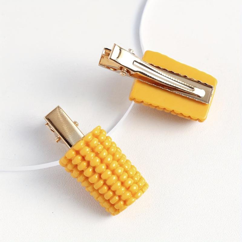 2pcs Corn Shaped Duck Billed Hair Clip for Women Girls