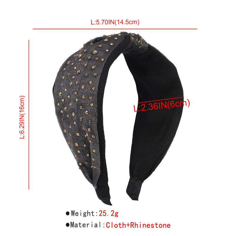 Rhinestone Lace Mesh Headband Satin Knot Hair Accessories