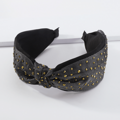 Rhinestone Lace Mesh Headband Satin Knot Hair Accessories