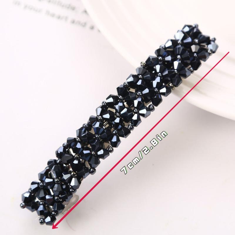 Crystal Beaded Hair Pin Snap Clip for Hair Bangs