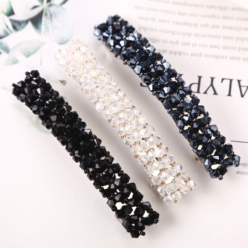 Crystal Beaded Hair Pin Snap Clip for Hair Bangs