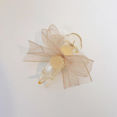 Mesh Bow Decor Hair Clip Large Duck Billed Clip