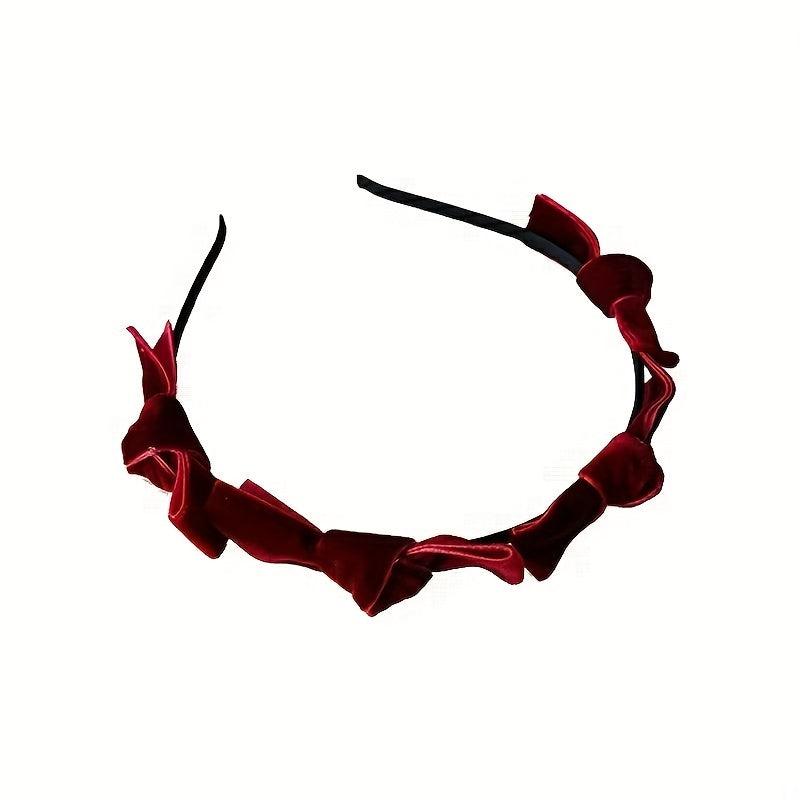 Velvet Bow Headband Vintage Hair Accessory for Girls Women