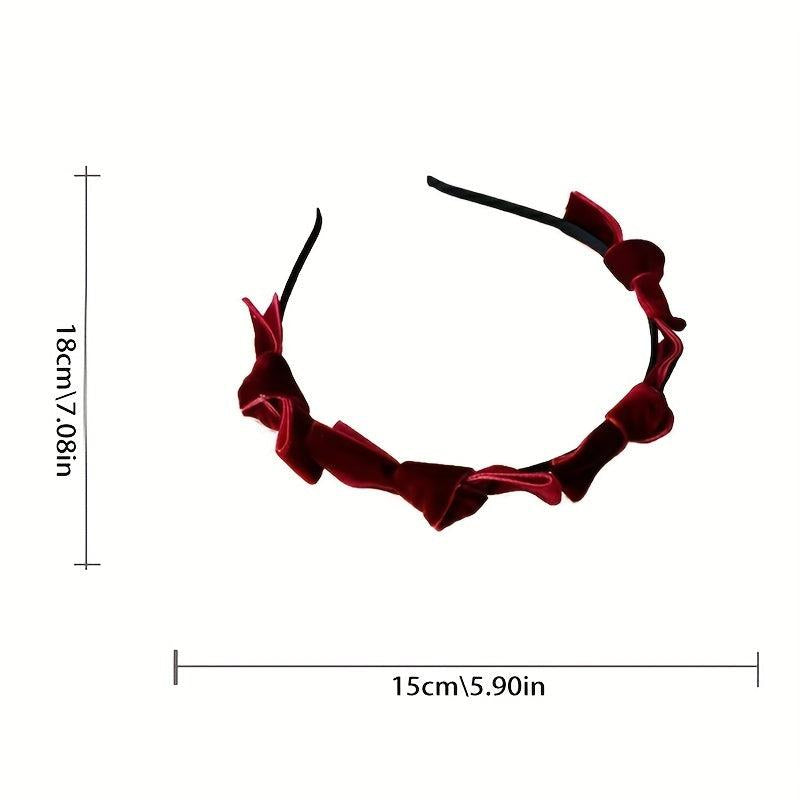Velvet Bow Headband Vintage Hair Accessory for Girls Women